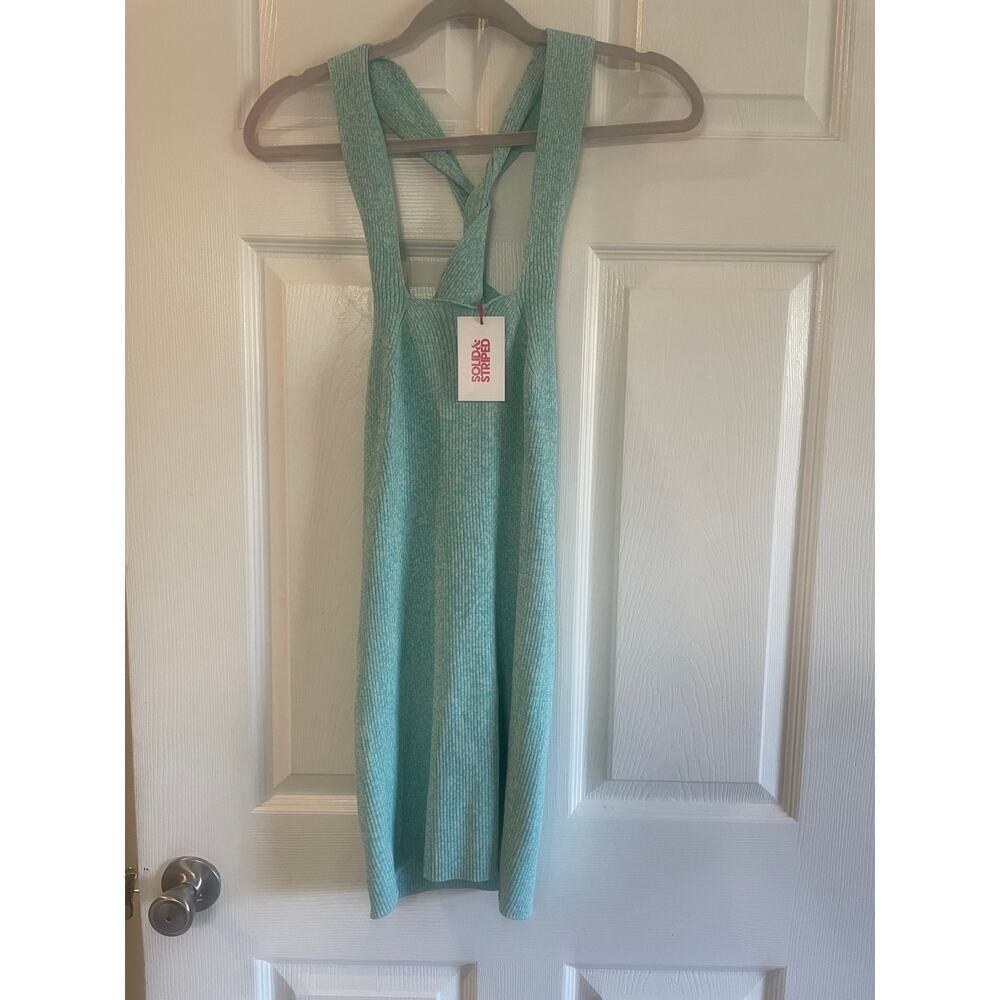 NWT Solid & Striped Greek Blue Marissa Ribbed Mini Dress size medium